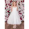 Ready Shipping Online Wholesale Hot Sell Children Special Occasion Wedding Party Sleeveless Round Neck a Line Flower Girls Dress
