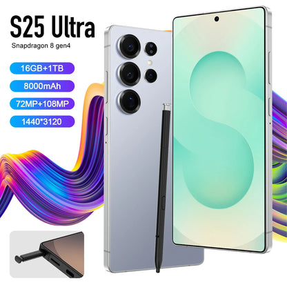 Real High Quality New S25 Ultra Full-Screen Gaming Smartphone Gaming Android 15 16GB+512GB S25 ULTRA Smart Phone Cellphones