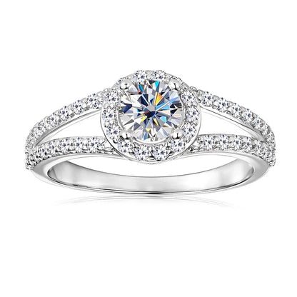 Free Shipping Wholesale Ring 14K Gold Filled Fashion Zircon Fork Ring Women Luxury Engagement Jewelry Ring Accessories Gifts