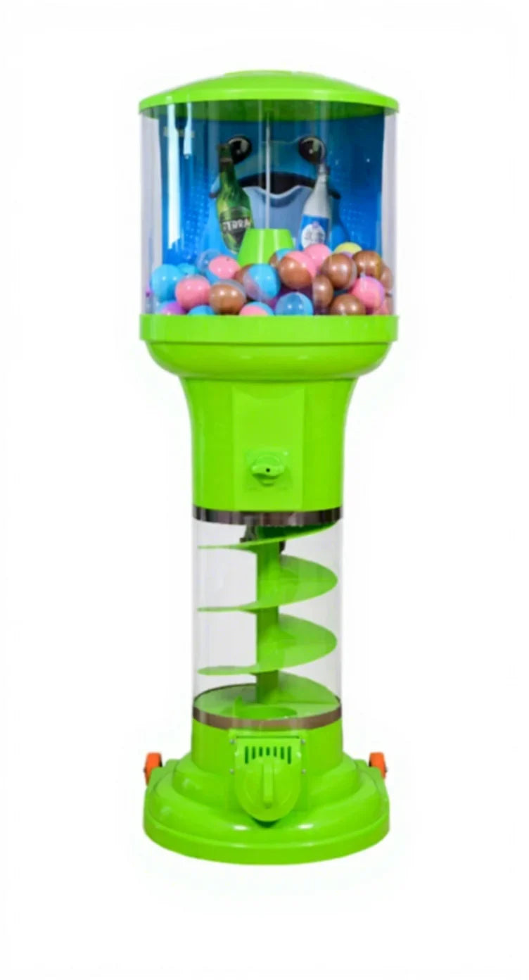 Cyclone Vending Machine Helical Gumball Dispenser Shatterproof Globe for Children Play Areas Indoor Parks Event Rentals