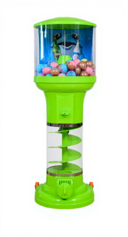Cyclone Vending Machine Helical Gumball Dispenser Shatterproof Globe for Children Play Areas Indoor Parks Event Rentals
