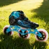 Professional Carbon Fiber Speed Skating Shoes for Boys 4-Wheel 100mm/90mm Roller Inline Skates with Aluminum Chassis PU Material