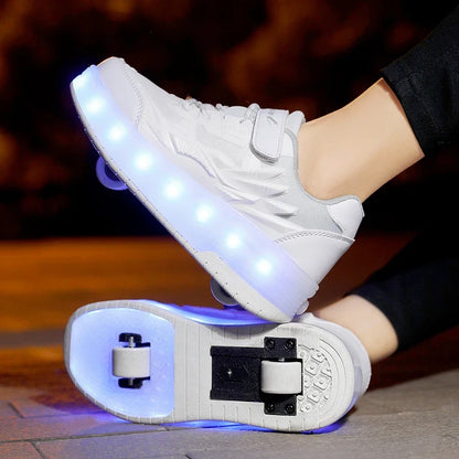 Customizable Outdoor Boys and Adults Flashing PU Wheel Roller Inline Skate Shoes Boots for Kids Quad Adult Children Four Wheels