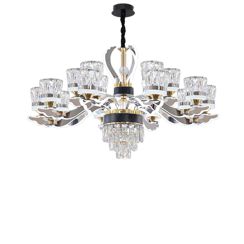 Modern Classic Luxury Villa Banquet Crystal Chandelier Pendant Lamp Chandeliers for Livingroom Dining Adjustable Height