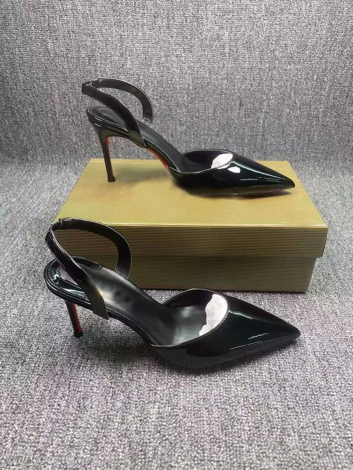 2026 Designer Luxury Red Bottom High Heels Black Leather Women Stilettos Comfortable Non-slip Dress Shoes Pointed Toe