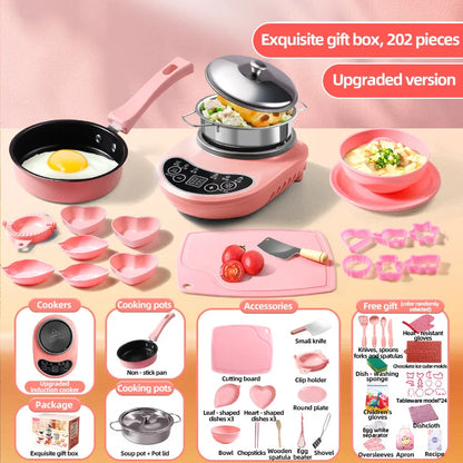 Children Cook Role Play Play House Toy Mini Real Potable Kitchen Appliance Kitchen Toy Set Play Toy Gifts for Children