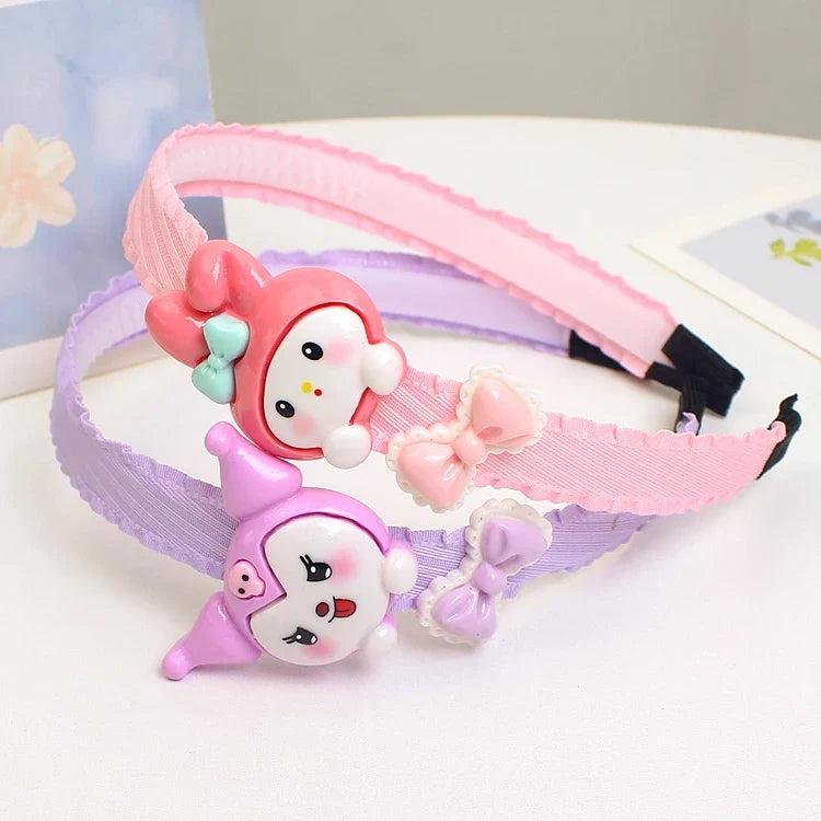 Children Cute Colors Printed Lattice Stripes Hairband Girls Lovely Headband Cartoon Kids Hair Accessories