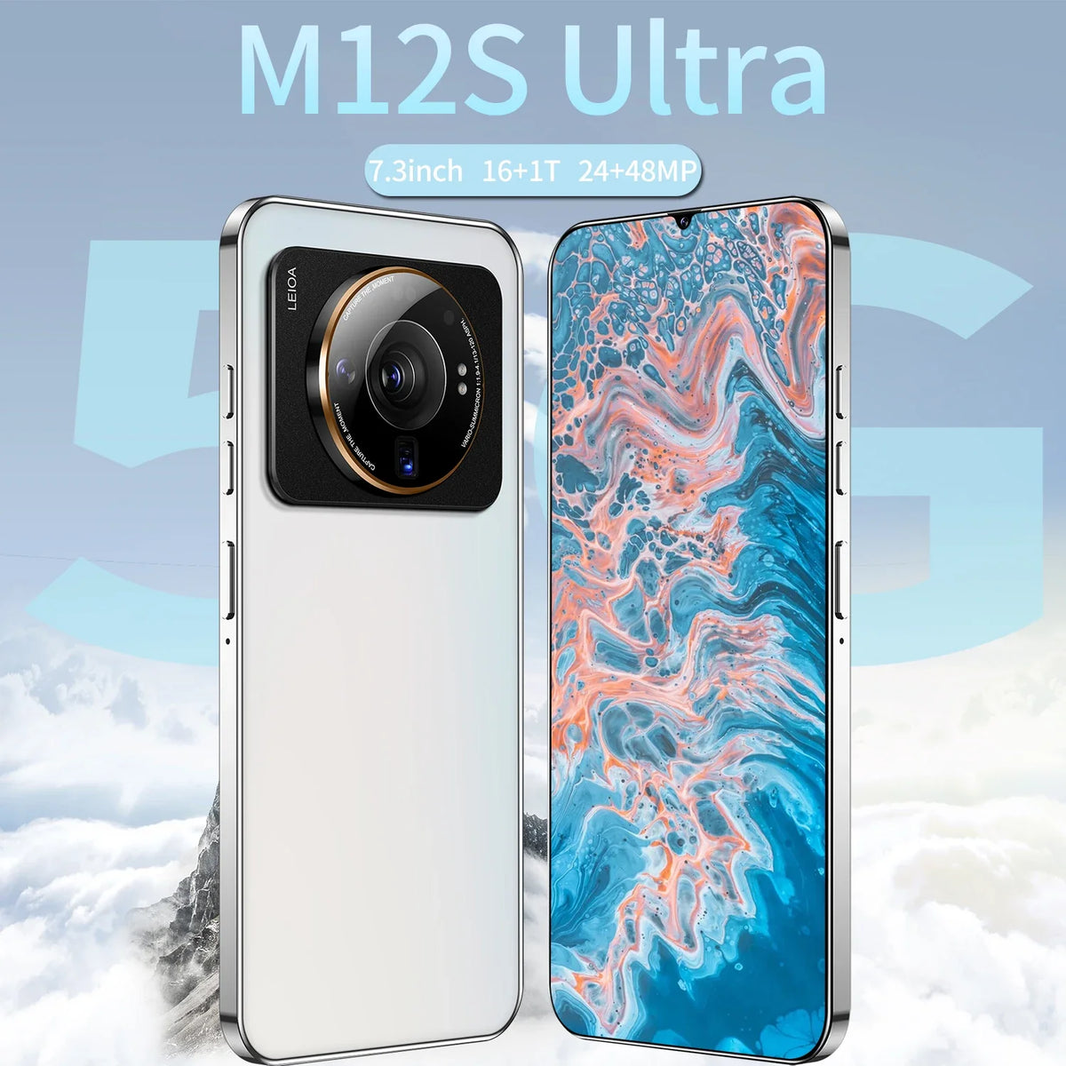 High Quality Mobile Phone Big Screen Android OEM Cheap Smart Face and Fingerprint Phone Mobile M12S