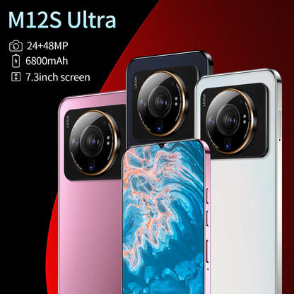 High Quality Mobile Phone Big Screen Android OEM Cheap Smart Face and Fingerprint Phone Mobile M12S