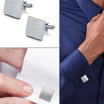 New Black Silver Alloy Geometric Square Cufflinks Elite Handsome Charming Men Jewelry Accessories