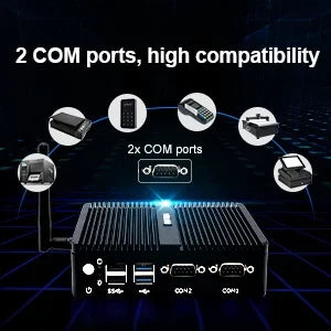 Hystou OEM Industrial Mini PC Fanless VGA HD Dual 2 LAN Ce-Celeron J4125 J6412 8G DDR4 RAM 128G SSD Used