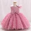 TPY0 Latest Satin Bow Formal Evening Dress Casual Spring Party Princess Gown Children Flower Girls Kids Wedding Dresses