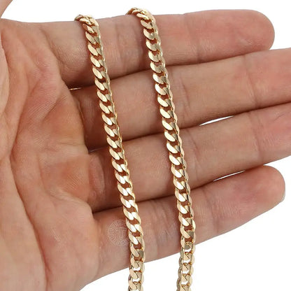 Men's Cuban Link Chain Necklace Gold Color Stainless Steel Chain Necklace Gift for Men Hiphop Jewelry 4.5mm 50cm 60cm