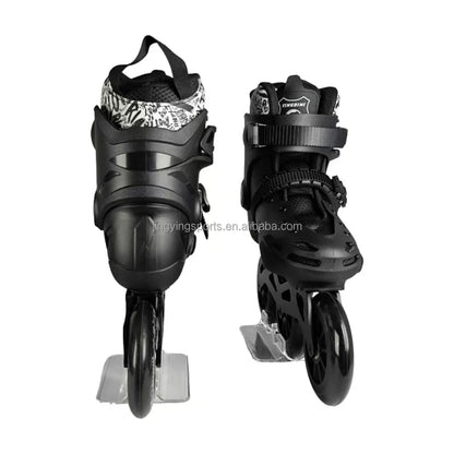 2025 Jingying Custom Factory 3 Wheels Inline Adjustable Slalom Roller Skates CNC Aluminum Frame Freestyle Roller Skating Shoes