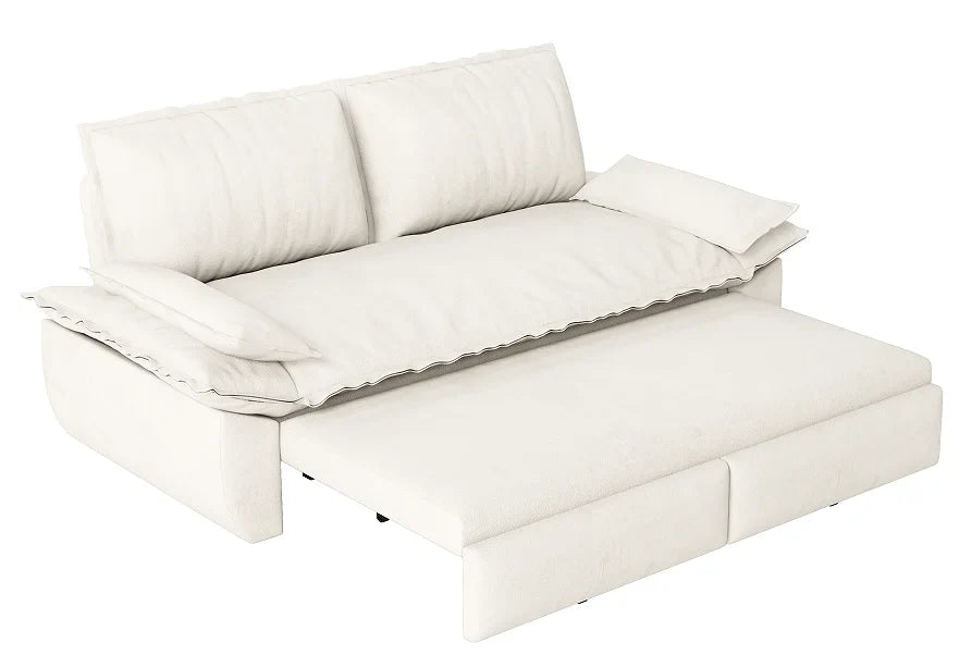 3-in-1 Convertible Reclining Foldable Modern Sleeper Sofa Multi-Functional Velvet Loveseat Bed