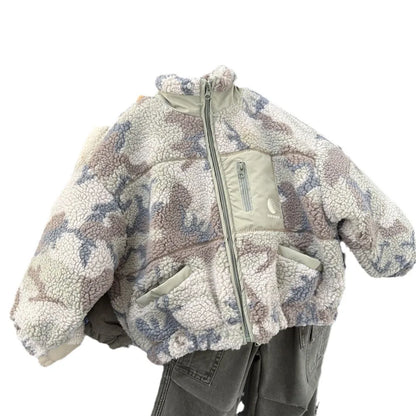 Wholesale New Girls Boys Coat Cardigan Children Long Sleeve Camouflage Zipper Outwear for Winter