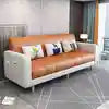 Modern Dual-Use Fabric Latex Sofa Bed Small House Foldable Three-Person Living Room Furniture for Simple Modern House