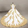 Retro Palace Princess Dress for Kids Formal Ball Gown with Tail Lace for Birthday Performance or Wedding for Children