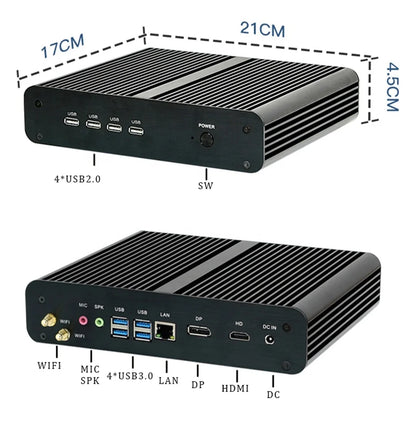 10th 12th GEN Intel Core I7 10710U 10510U 1255U Mini Fanless Computer Win10 Pro 2DDR4 M.2 Nvme 4K HD DP HTPC Nettop Gaming Pc