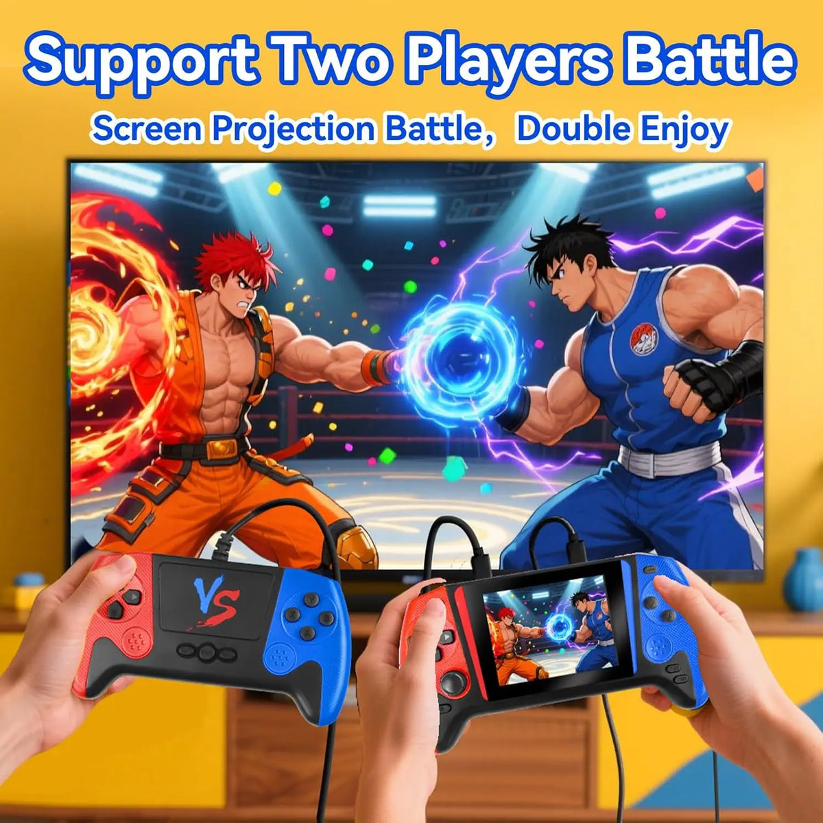 Q21 Large Screen Retro Handheld Game Console 500 in 1 Classic Support Two-Player Nostalgic Gaming Device for Children