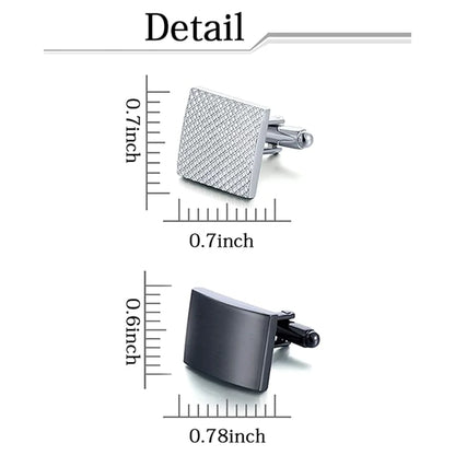 New Black Silver Alloy Geometric Square Cufflinks Elite Handsome Charming Men Jewelry Accessories
