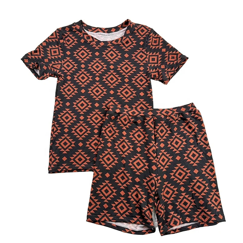 DH ODM Kids Bamboo Casual Shorts Set Little Boys Wholesale Children Clothes Toddler Clothing Baby Bamboo Outdoor Set