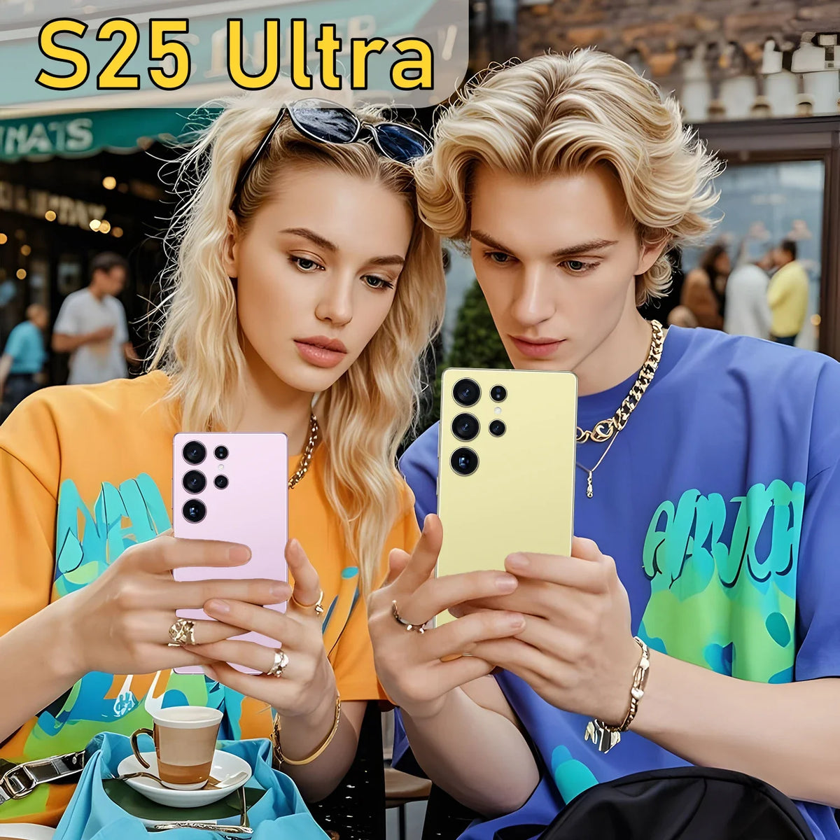 Unlocked 7.3-Inch S25 Ultra 16GB+1TB Android 14 Smartphone Original 5G Cellphone with Quad Core CPU and HD Screen Resolution