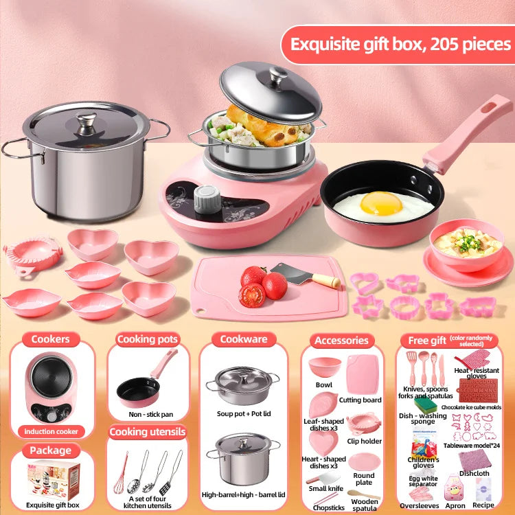 Children Cook Role Play Play House Toy Mini Real Potable Kitchen Appliance Kitchen Toy Set Play Toy Gifts for Children