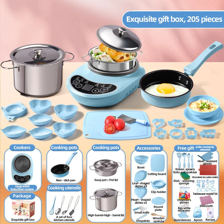 Children Cook Role Play Play House Toy Mini Real Potable Kitchen Appliance Kitchen Toy Set Play Toy Gifts for Children