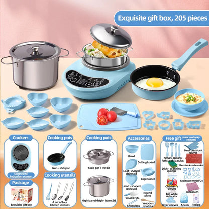 Children Cook Role Play Play House Toy Mini Real Potable Kitchen Appliance Kitchen Toy Set Play Toy Gifts for Children