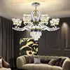 Modern Classic Luxury Villa Banquet Crystal Chandelier Pendant Lamp Chandeliers for Livingroom Dining Adjustable Height