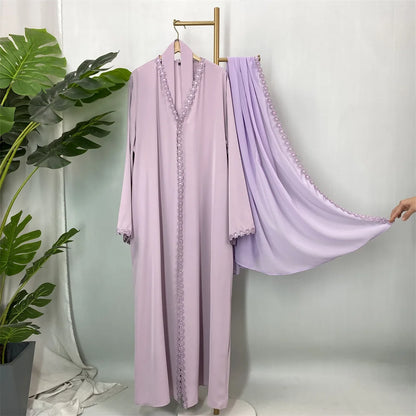 Abaya Women Eid Hijab Lace Dress Jalabiya Ramadan Party Dresses Muslim Morocco Cardigan Robe Dubai Abayas Kaftan Khimar Vestidos