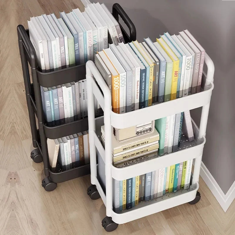 3 Tier Storage Rack Plastic Multi-Functional Small Cart Household Movable Storage Trolley Kitchen Accessories Home Organizer