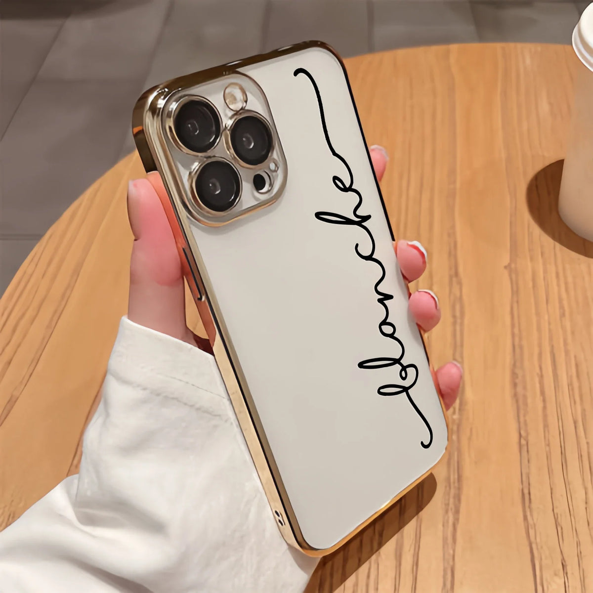 Personalized Custom Name Phone Case Personalized Initials Soft Clear TPU For iPhone 11 To 16 Pro Max Plus With Lens Protector