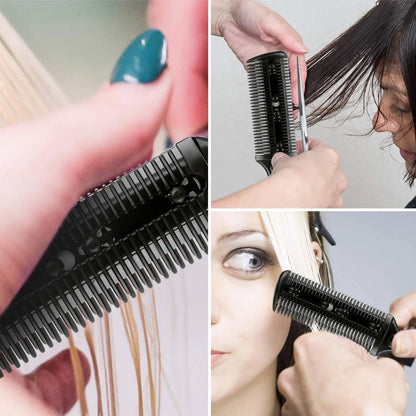 Hair Cutting Comb Hair Brushes With Razor Blades Hair Trimmer Cutting Thinning Tool Professional Styling Barber Cutter Accessory