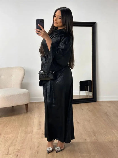 Fashion Satin Abaya Dubai Luxury 2024 Muslim Kaftan Dress Abayas For Women Kebaya Caftan Marocain Robe Femme Musulmane Vestidos