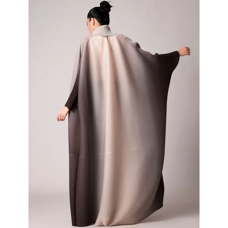 Abaya Women's Plus Size Robe Modest Formal Islamic Dress Miyake Pleated Large Stretch Cardigan for Eid Traditional Festivals