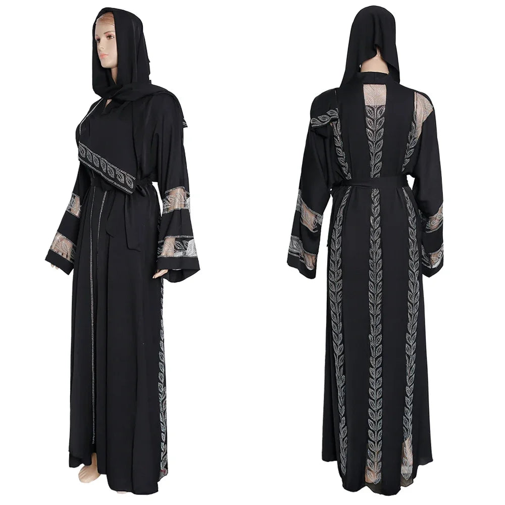 Black Abaya Dubai Turkey Muslim Hijab Dress 2025 Caftan Marocain Arab Islamic Clothing Kimono Robe Femme Musulmane Djellaba