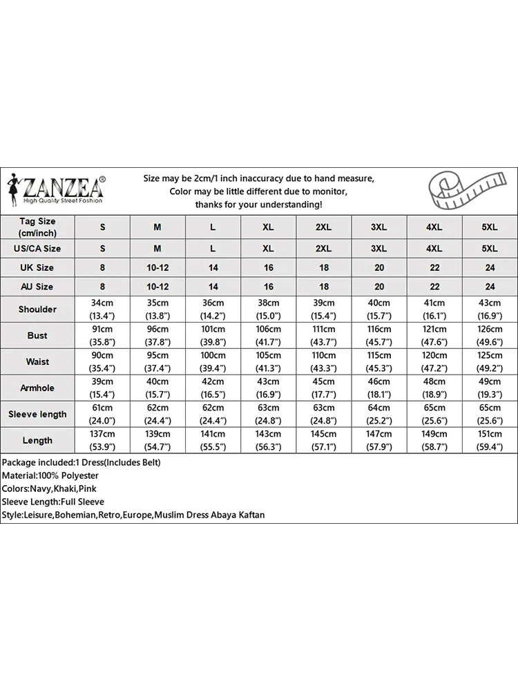 Elegant Muslim Dress Abaya ZANZEA Women 2025 Autumn Dresses Long Lantern Sleeve Pleated Sundress Belted Robe Femme Party Vestido
