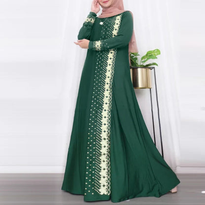 ZANZEA Muslim Fashion Dresses Abaya Women Elegant Long Sleeve Floral Printed Maxi Sundress Vestidos Kaftan IsIamic Robe Ramadan