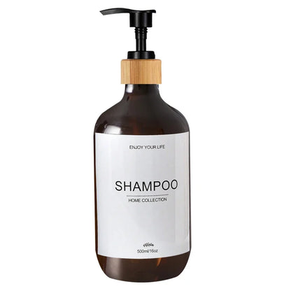 500ml Shampoo Body Wash Conditioner Dispenser Bottle Bathroom Waterproof Pre-Labeled Refillable Shampoo Bottle Soap Container