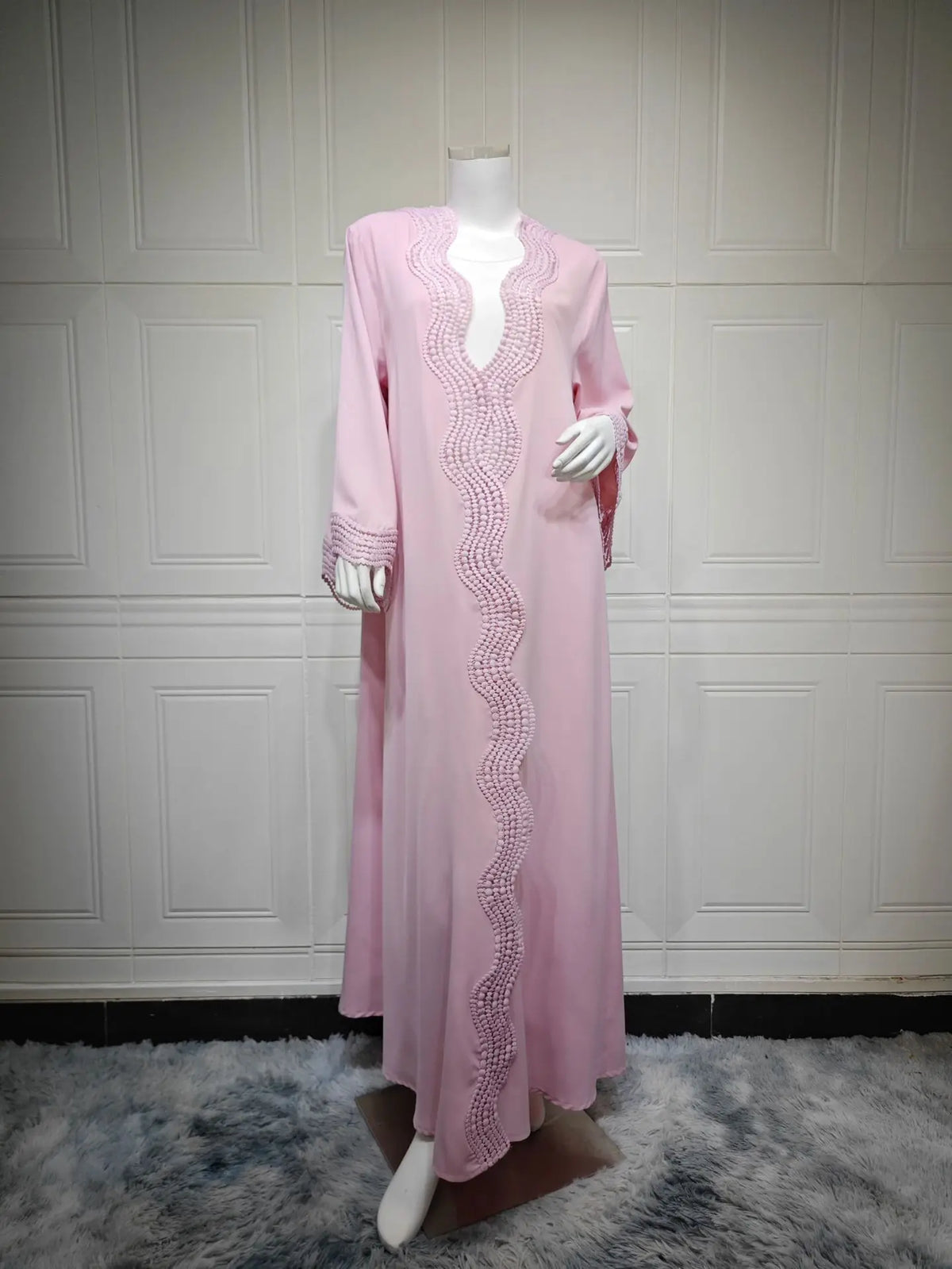 Ramadan Arabic Muslim Women Plain Cardigan Elegant Dubai Modest Abaya Dress Islamic Party Jalabiya Turkey Moroccan Kaftan Robe