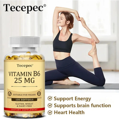 Vitamin B6 - Improves Metabolism, Skin Health, Antioxidant, for Cardiovascular, Neurological, Immune and Eye Health