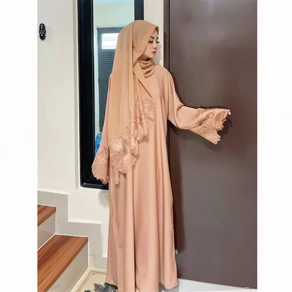 Malaysia Abaya Muslim Women Lace Embroidery Long Maxi Dress Hijab Turkish Kaftan Arab Eid Party Islamic Dubai Jalabiya Vestidos