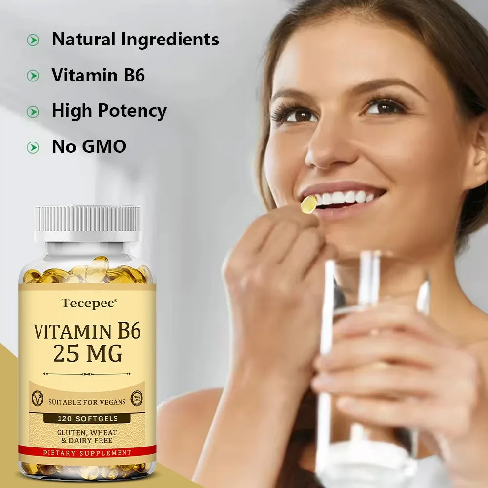 Vitamin B6 - Improves Metabolism, Skin Health, Antioxidant, for Cardiovascular, Neurological, Immune and Eye Health