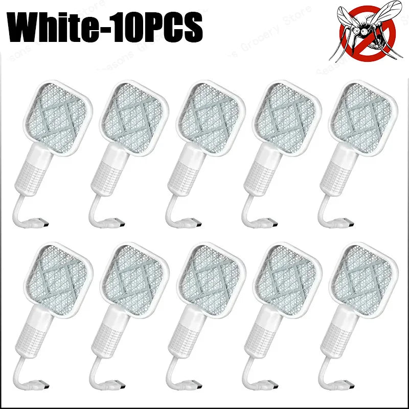 USB Mosquito Swatter Trap Electric Shock Mini Fly Bug Zapper UV Light Portable Insect Racket for Bedroom Pest Control