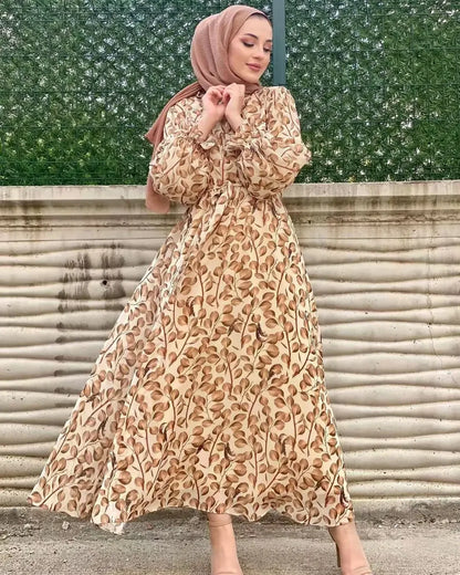 New Summer Floral Abaya Dubai Luxury Muslim Woman Dresses Abaya Femme Modest Dresses