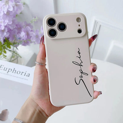 Personalized Custom Letters Name Colorful Soft Liquid Silica Gel Phone Case For iPhone 11 12 13 14 15 16 17 Pro Max 17Air Plus