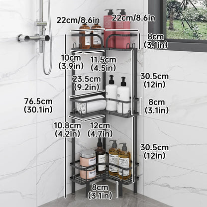 1Pc Bathroom Corner Floor-Standing Storage Rack Multi-Layer Bathroom Toilet Shower Shelf for Shower Gel and Shampoo Triangular Metal Shelf Standing Shower Caddy Corner Stand Shower Rack Corner