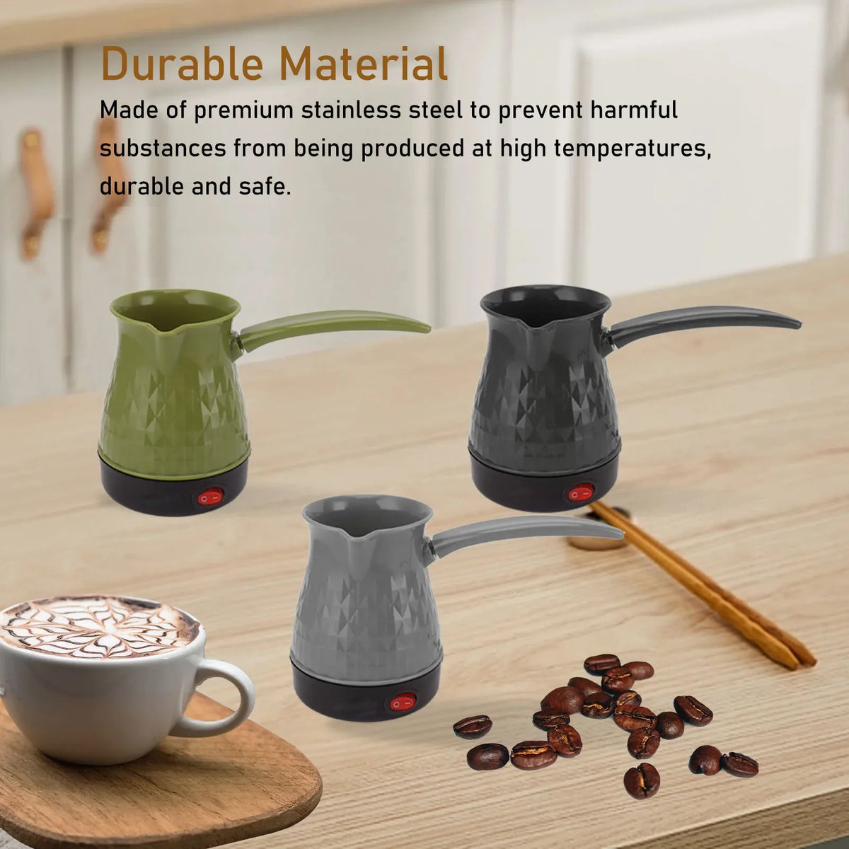 500ML Electric Coffee Pot Fast Heating Dual Protection Portable Coffee Pot with Detachable Handle 600W